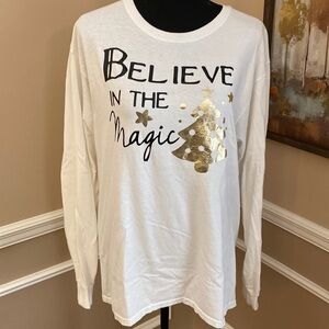 Believe in the Magic Long Sleeve Tee Shirt Medium GUC